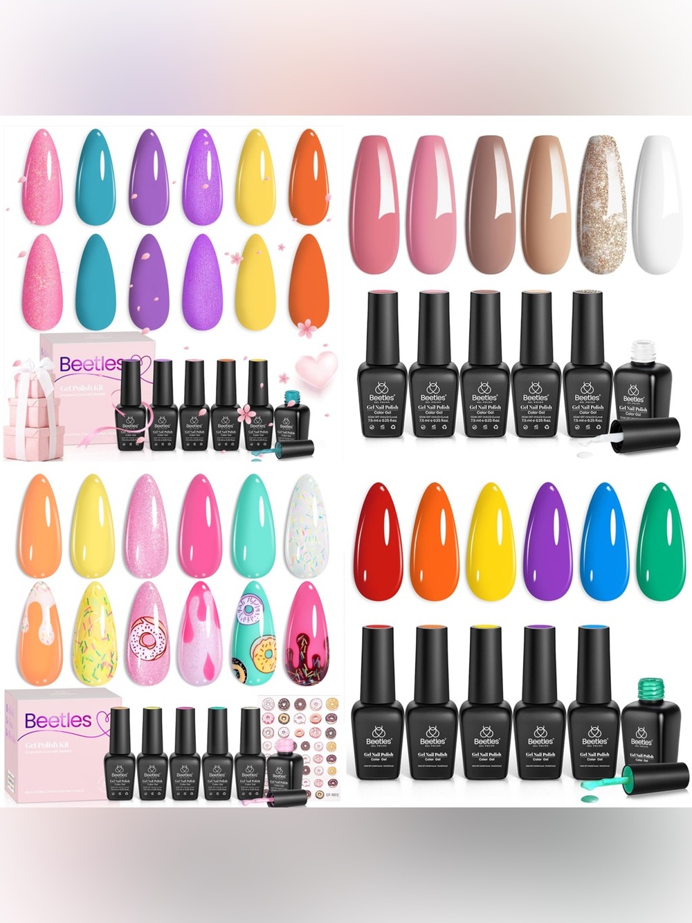 Beetles Gel Nail Polish Sets Bundle of 4